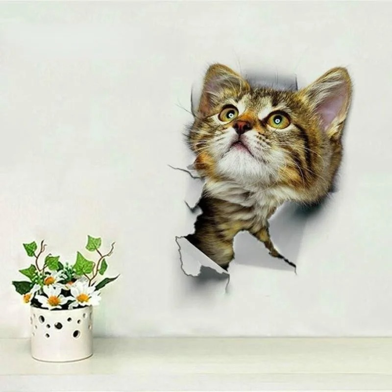 3pcs 3D Cute Cat Self-adhesive - Pvc Panel Background avis et prix