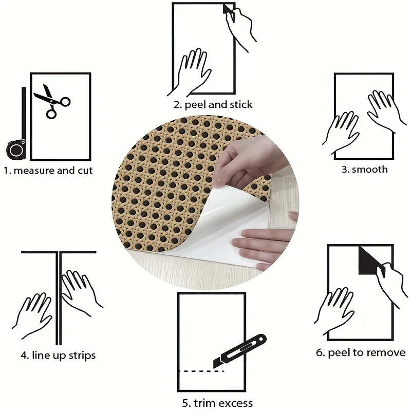 45cm Retro Rattan Pattern Self - Pvc Panel Background avis et prix