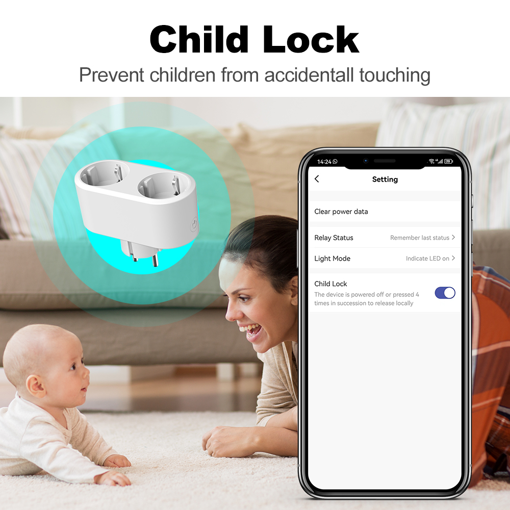 Tuya WiFi Dual Outlet 16A APP  - Timer Dual Outlet avis et prix