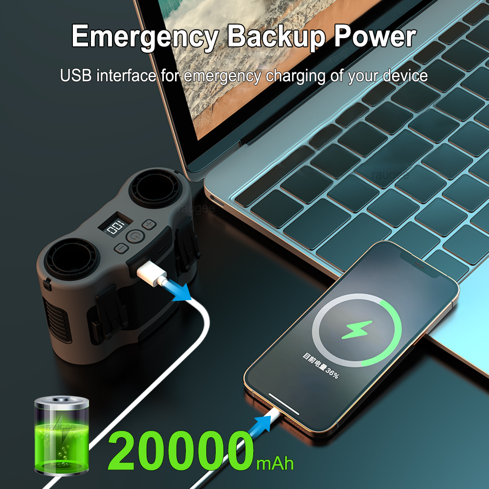 20000mAh Waist Fan Portable Ou - Timer Dual Outlet avis et prix