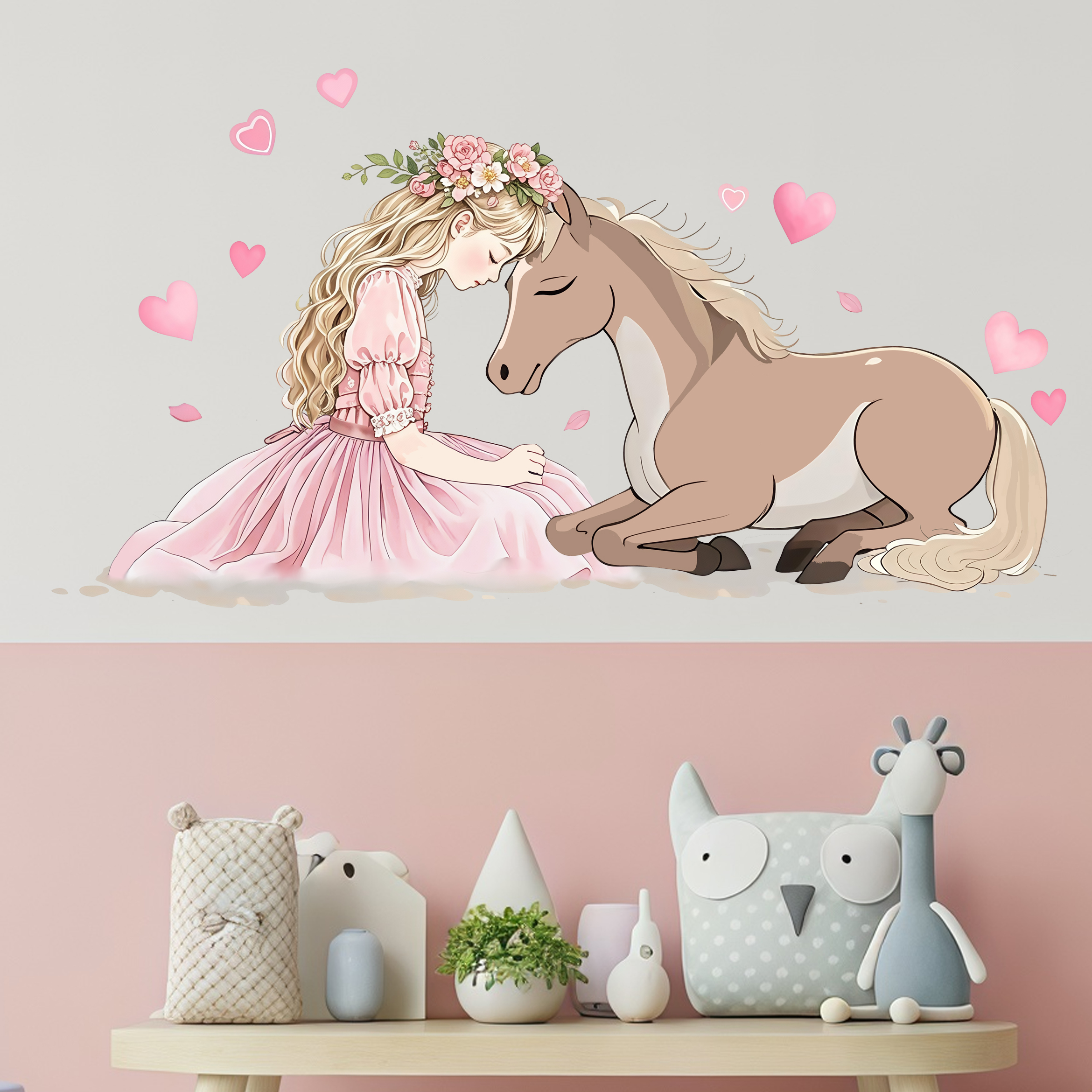 Romantic Horse Wall Stickers S - Pvc Panel Background avis et prix