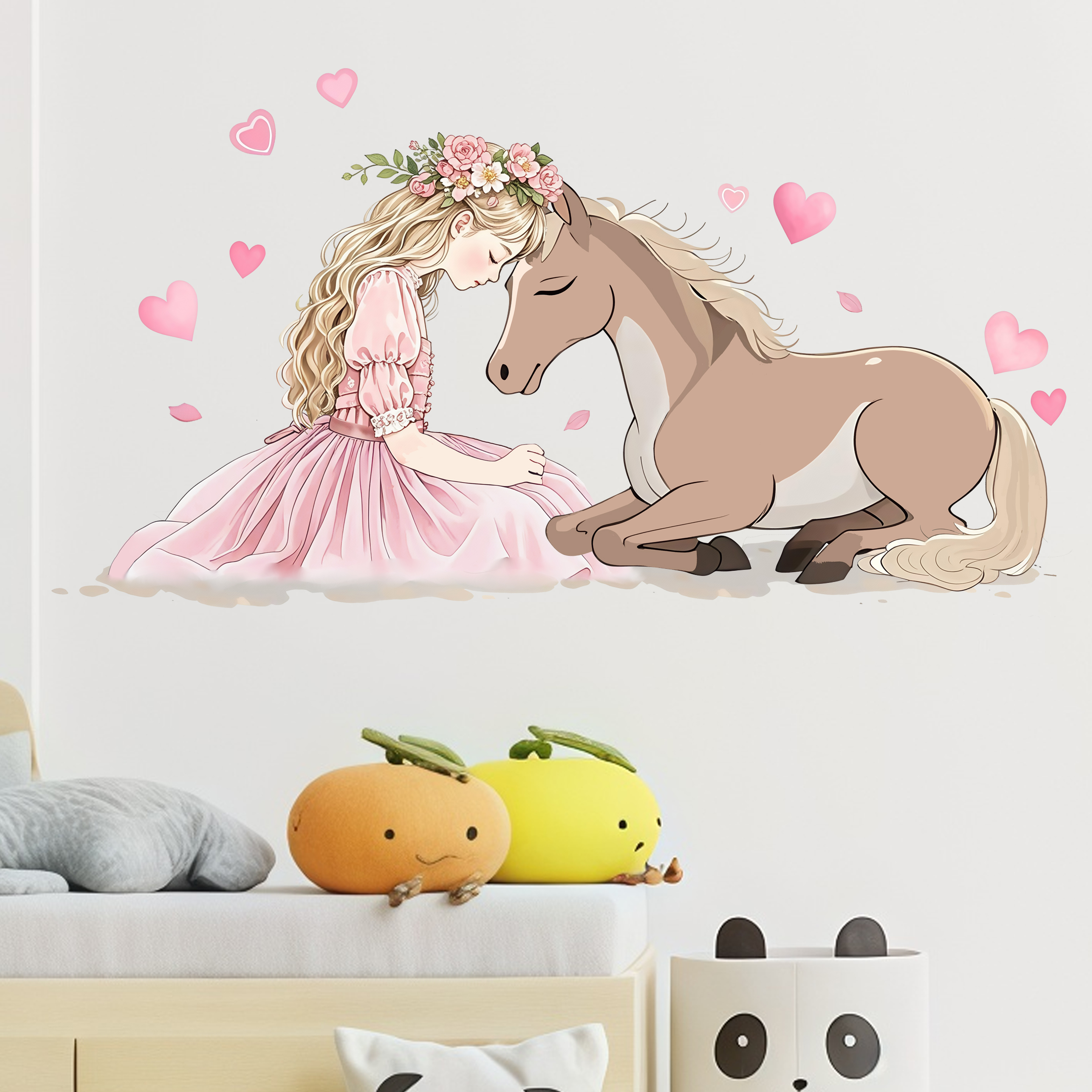 Romantic Horse Wall Stickers S - Pvc Panel Background avis et prix