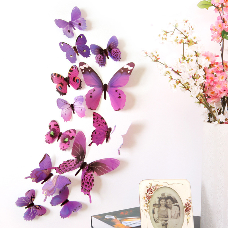 12Pcs 3D Butterfly Wall Sticke - Pvc Panel Background avis et prix