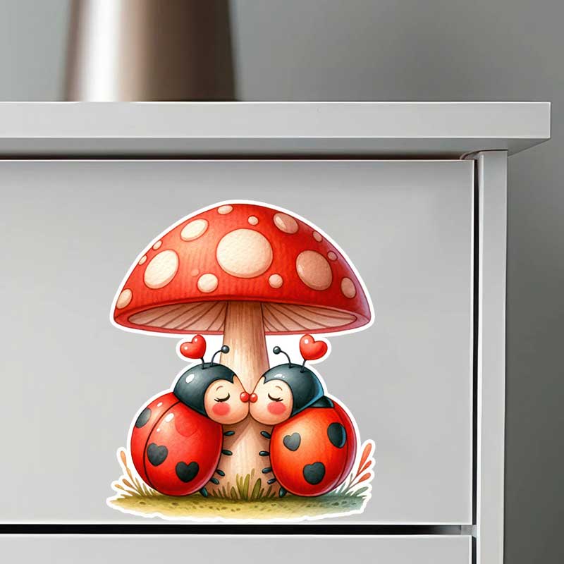 Cute Ladybug Wall Stickers Liv - Pvc Panel Background avis et prix