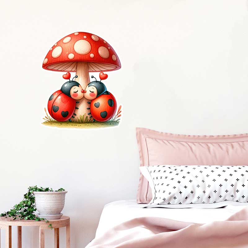 Cute Ladybug Wall Stickers Liv - Pvc Panel Background avis et prix