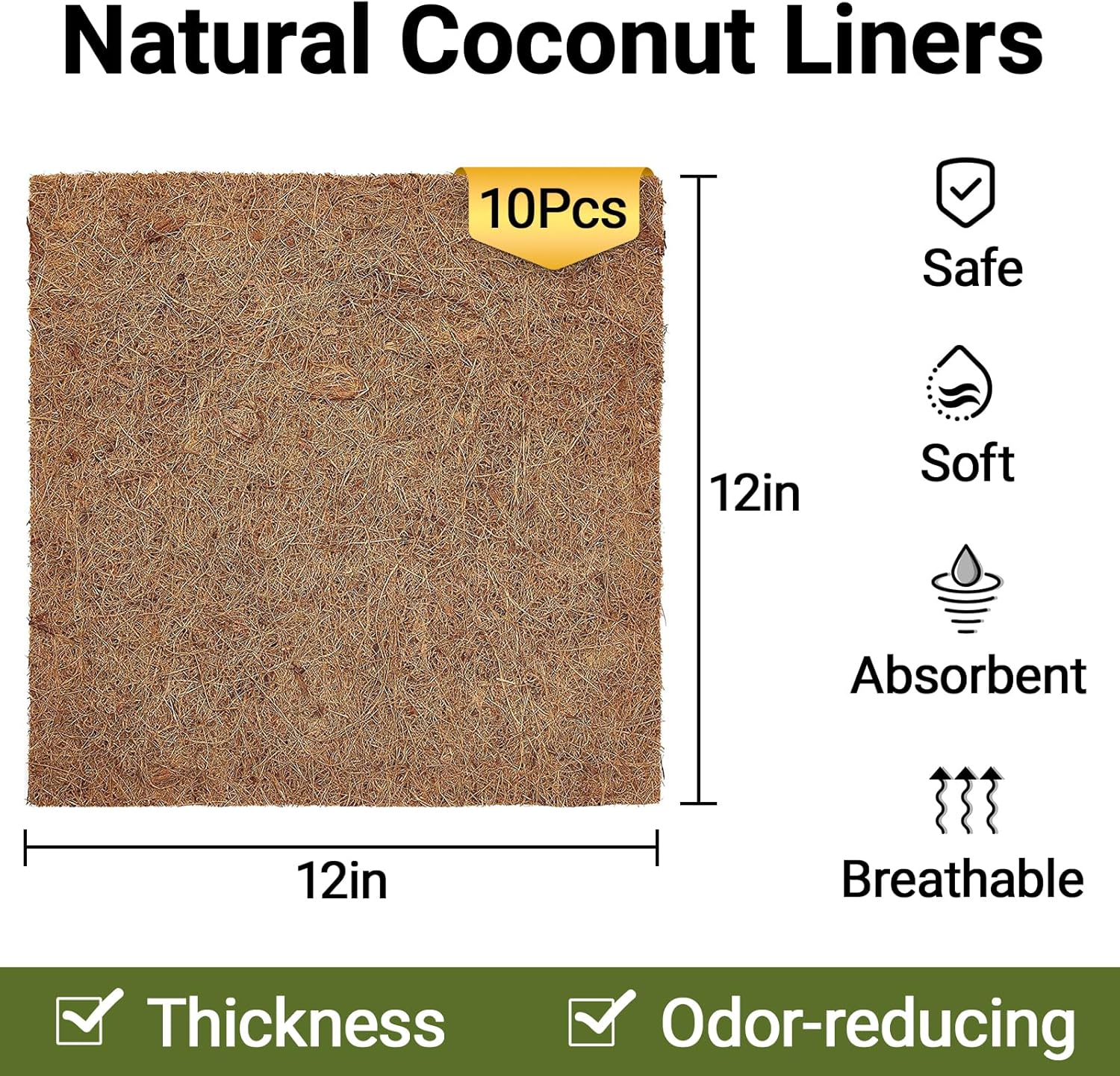 10 Pcs Reptile Carpet, 12x12 i - Substrate Coconut Fiber avis et prix
