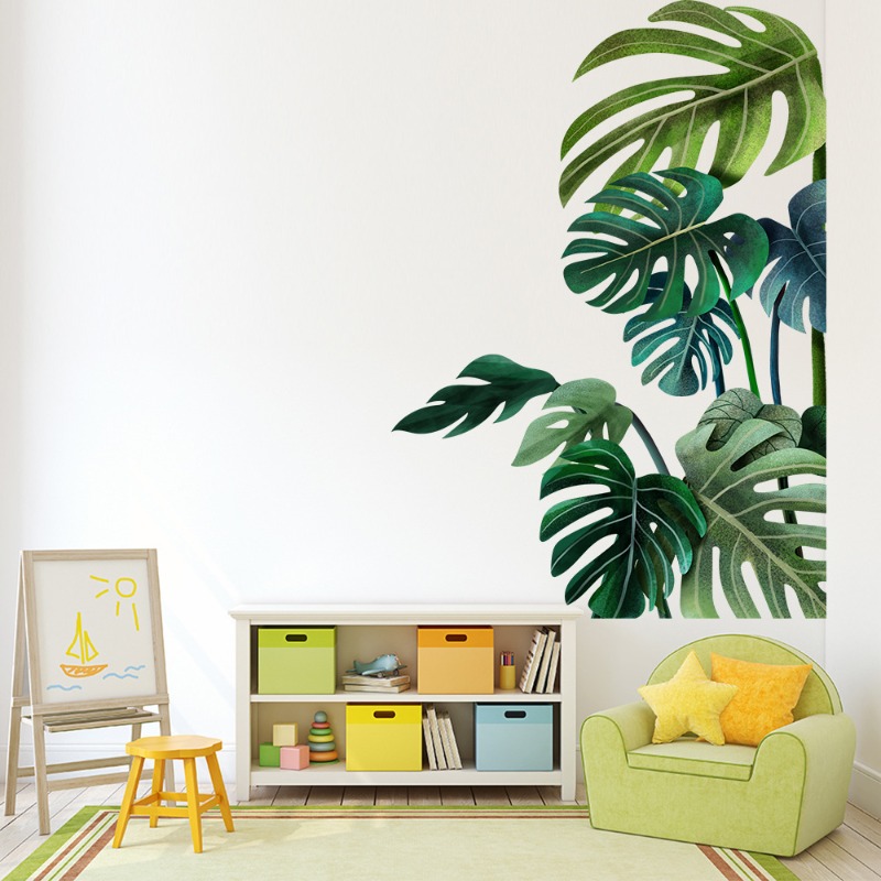 Large Nordic Green Leaf Wall S - Pvc Panel Background avis et prix
