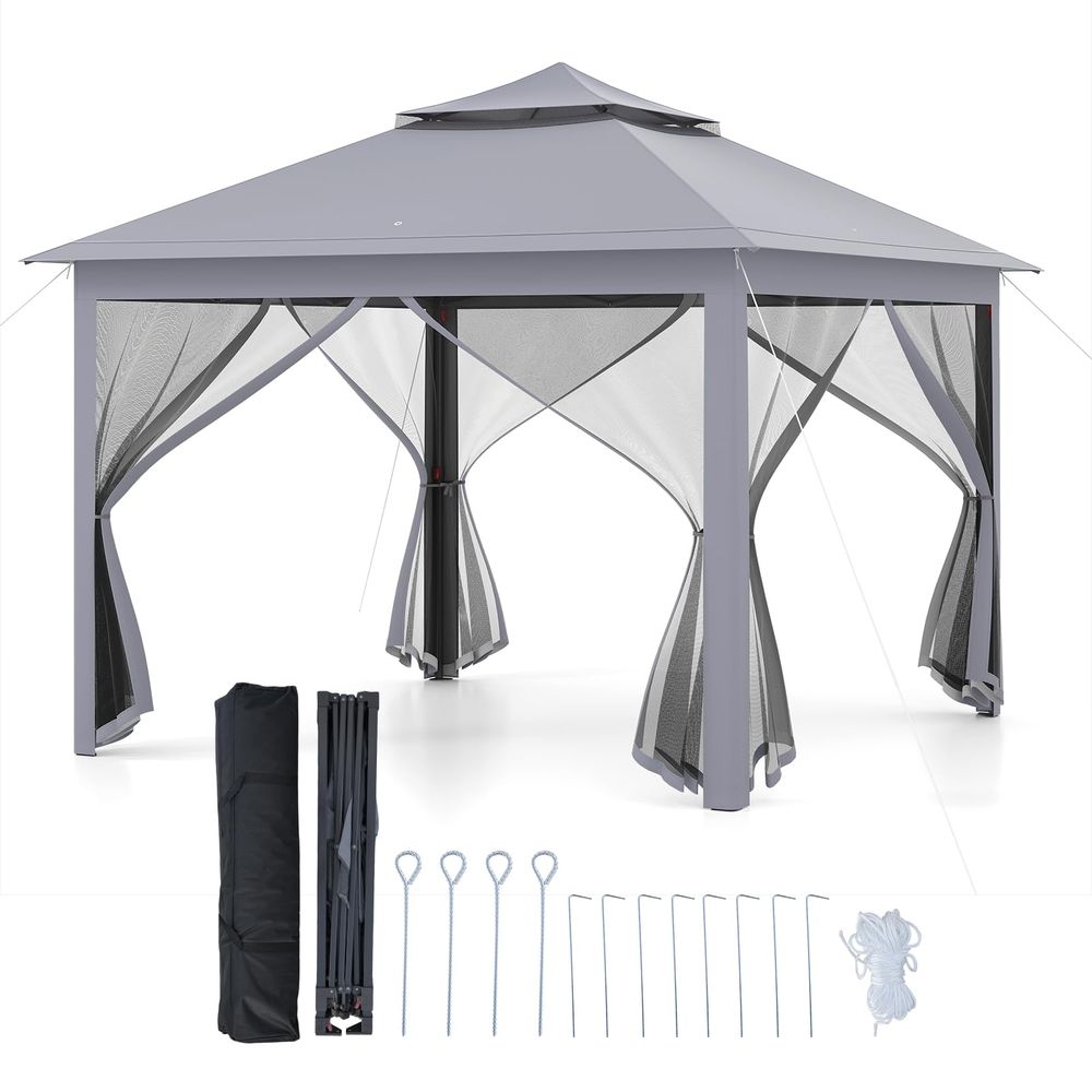 ft 11 ft Pop up Gazebo, Portab - Screen Top Mesh avis et prix