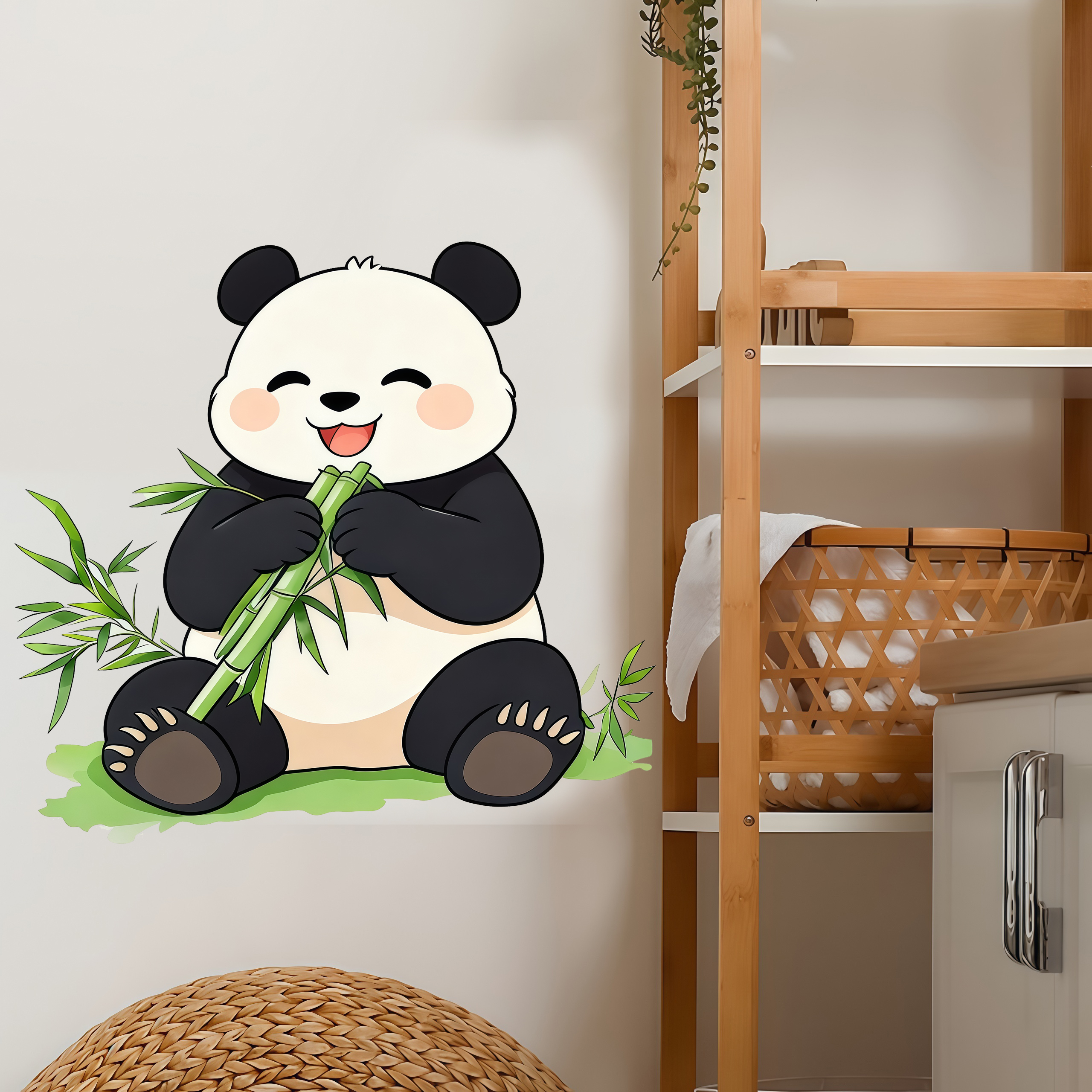 Bamboo And Panda Wall Decals S - Pvc Panel Background avis et prix