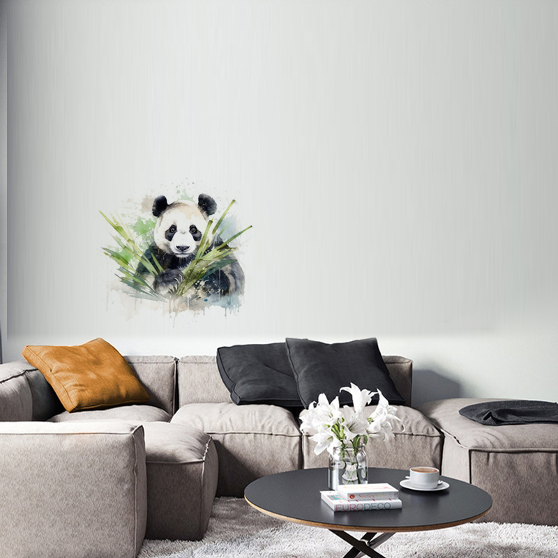 C76# Watercolor panda wall sti - Pvc Panel Background avis et prix