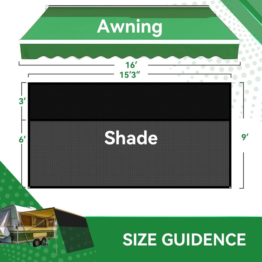 Awning Shade Screen with Zippe - Screen Top Mesh avis et prix