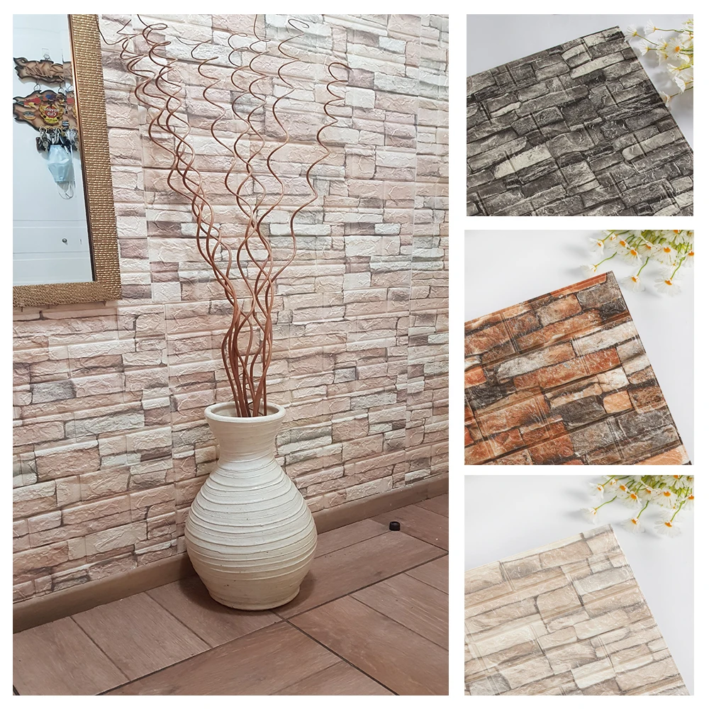 10PCS Self Adhesive 3D Brick W - Pvc Panel Background avis et prix