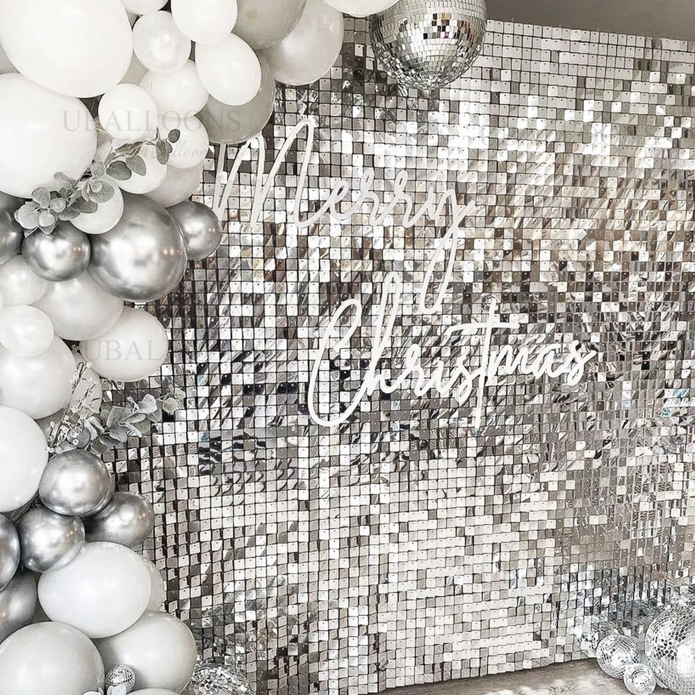 Silver Sequin Wall Backdrop Pa - Pvc Panel Background avis et prix
